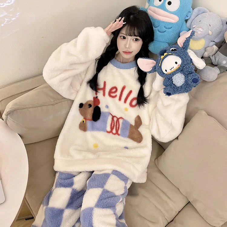 【集合】秋冬睡衣套装大学生睡衣套装珊瑚绒女款冬季加绒加厚家居服