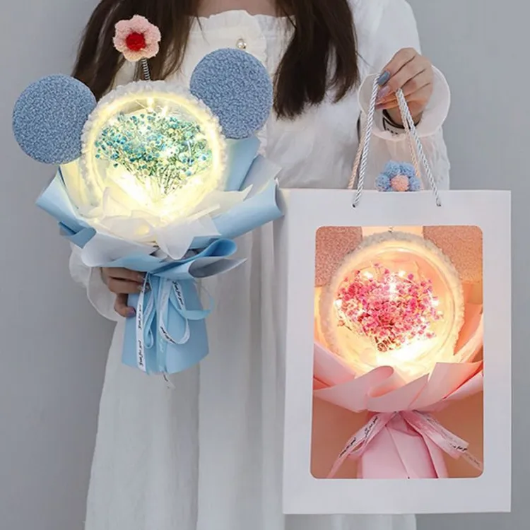 开学礼物满天星永生花星黛露卡通花束生日礼物送女生朋友老师全班
