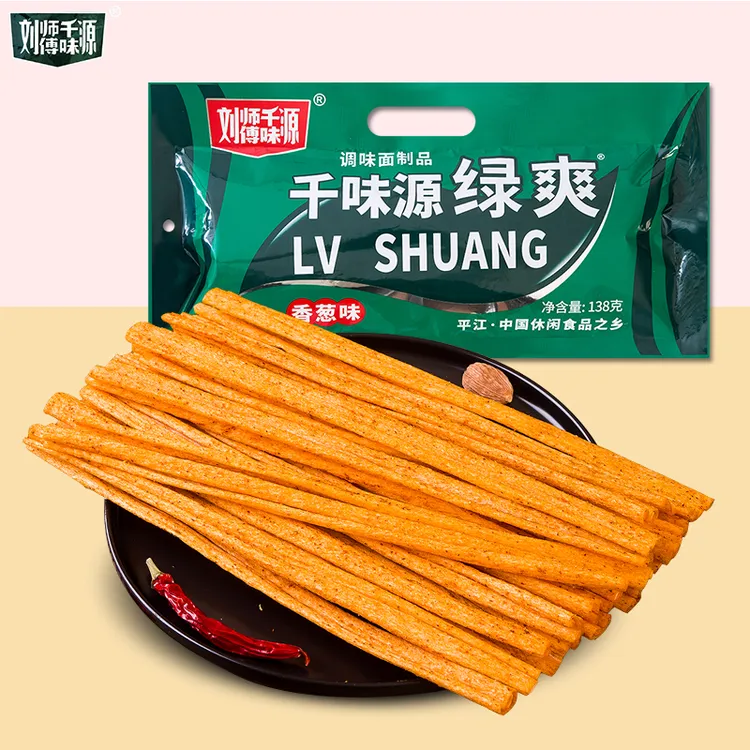 刘师傅千味源绿爽辣条大包装香辣麻辣面筋童年记忆辣条解馋零食