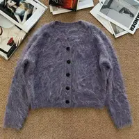 金婵kayla【纯山羊绒衫拉毛】6股花纱加厚100羊绒小开衫JC039