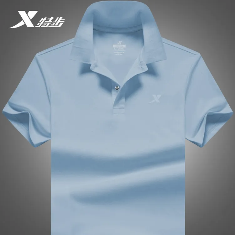 特步短袖POLO衫夏季翻领休闲时尚半袖男士透气速干运动服薄款上衣