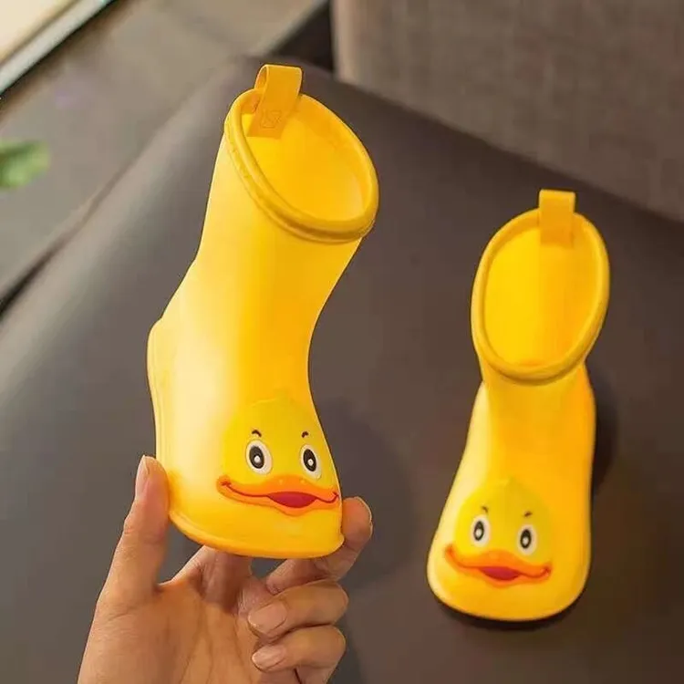 雨鞋男女童小黄鸭雨靴1-3岁婴幼儿童棉鞋冬季加绒防寒保暖雪地靴