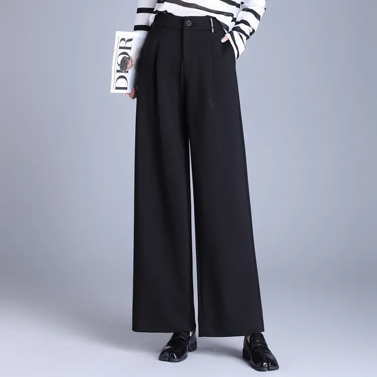 哥弟阿玛施正品梨形穿搭高腰显瘦休闲裤直筒裤休闲垂感春夏阔腿裤