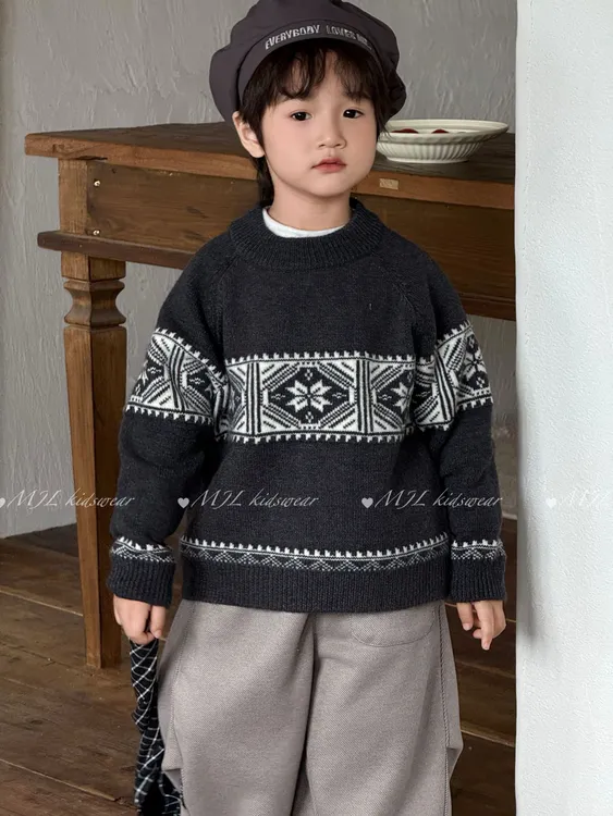 MJL丨冬款【费尔岛毛衣】亲肤柔软儿童毛衣【会起球】丨HT2622