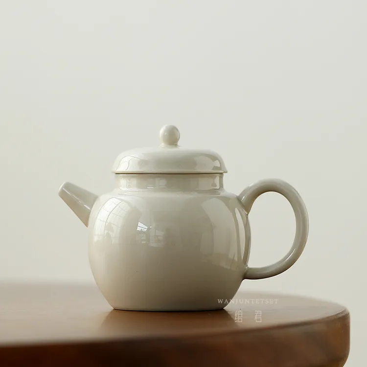 草木灰釉茶壶陶瓷单壶手工泡茶壶复古带过滤小茶壶家用功夫茶具