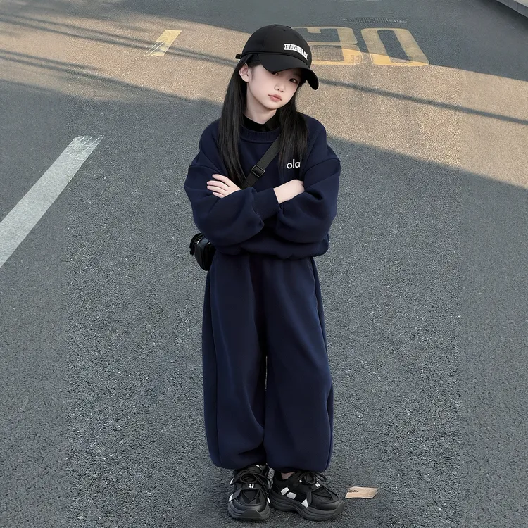 女童秋套装2025新款洋气儿童衣服女孩秋季初中生女孩休闲运动服潮
