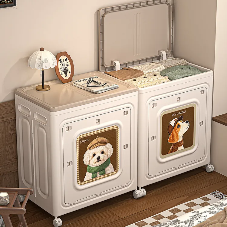 衣服收纳箱整理箱家用衣物儿童宝宝柜子塑料羽绒服被子翻盖储物柜