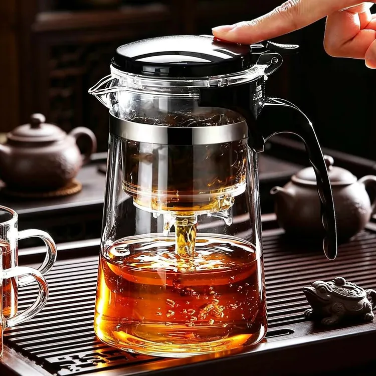 耐高温飘逸杯泡茶壶家用茶具一键过滤泡茶杯茶水分离玻璃茶壶加厚商品图
