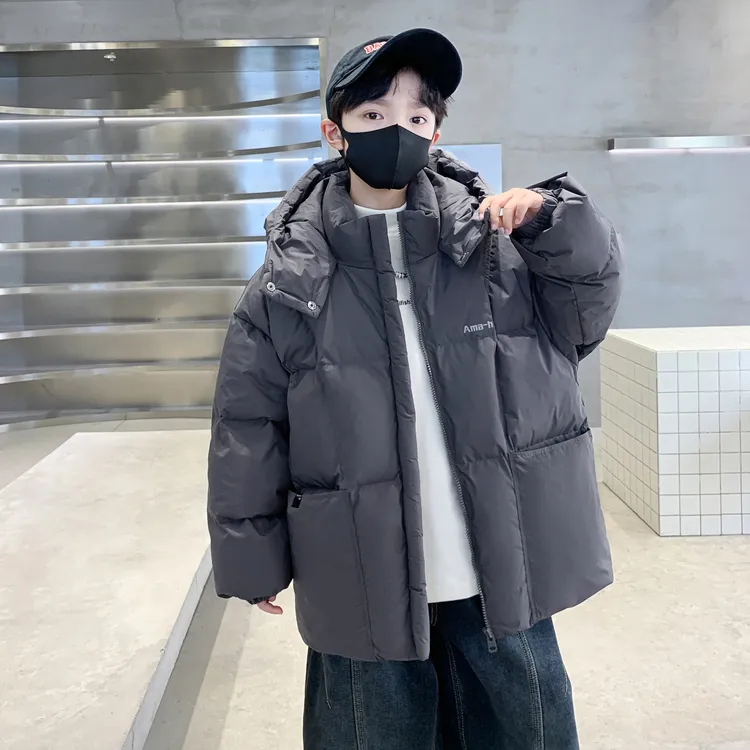 男童棉服儿童宽松加厚夹棉连帽外套中大童男孩保暖厚款大棉衣棉袄