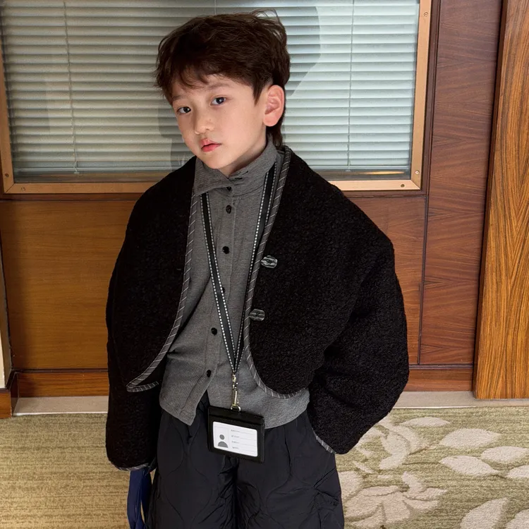 【现货】卤蛋童装·高定小香/冬短款棉服毛毛外套男女童26167