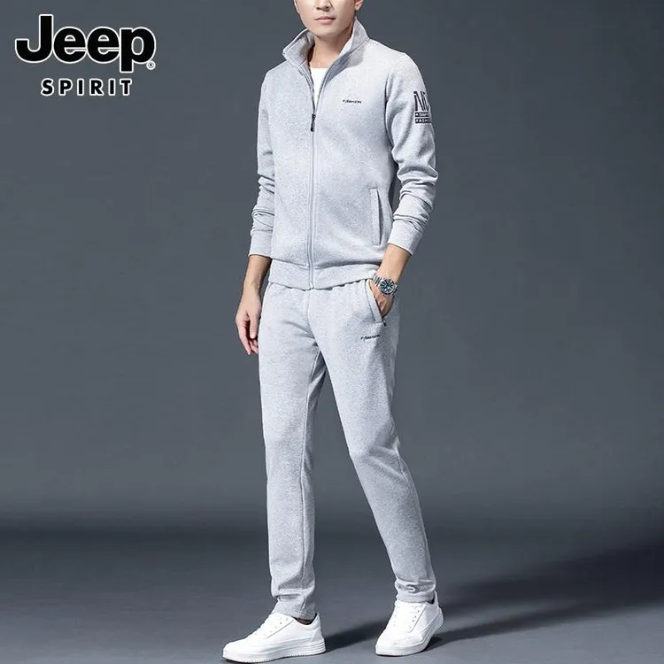 JEEPSPIRIT休闲运动套装男士秋季2025新款爆款开衫卫衣长裤搭配男