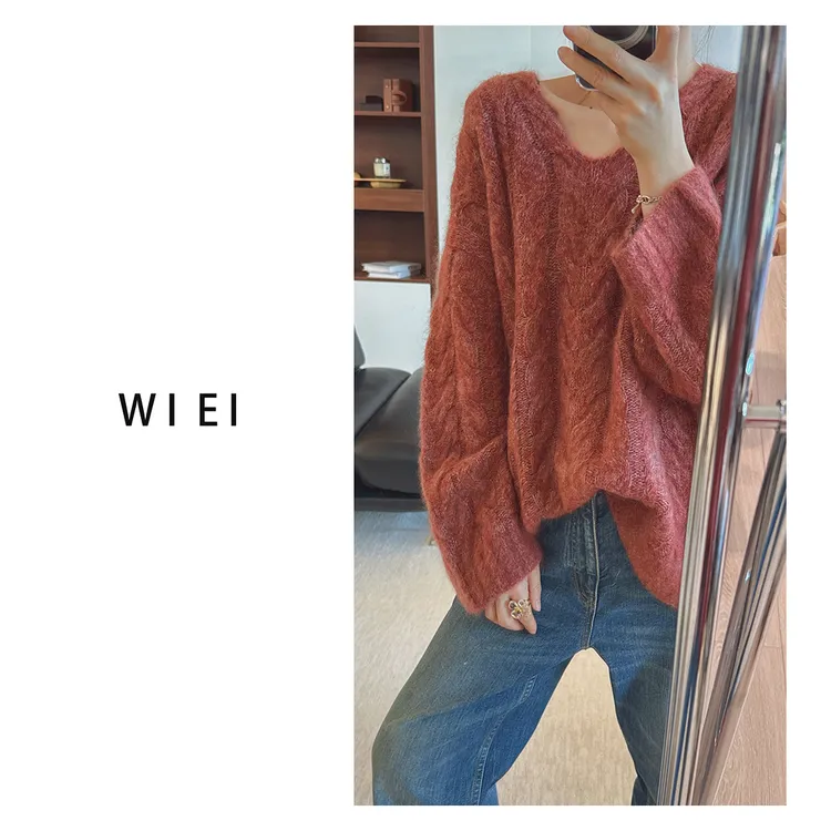 《WI EI》芝麻糖*DU家定制云朵感羊绒羊毛_绞花针织毛衣W25309087