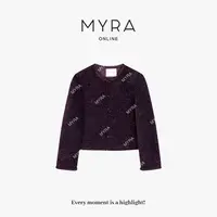 MYRA“紫葡萄”经典粗花呢双色编织小香外套XM025304