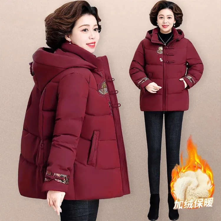 70岁80岁棉服国风刺绣时尚外套中老年冬季保暖洋气减龄奶奶棉衣