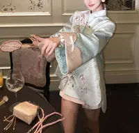 【曲水流芳】秋季新款女重工提花新中式外套半裙套装