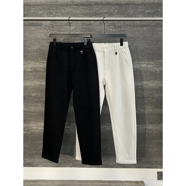 【冠什么希男装】 冬季「 高定斜纹 加绒款 」重磅弹力腰保暖锥形裤男