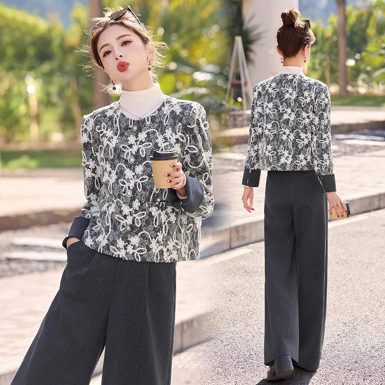 时尚国风套装女2024新款爆款春秋洋气两件套裤装漂亮高档贵夫人