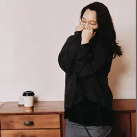 Ms.Qnn“优雅温柔” 羊绒羊毛桑蚕丝调性叠襟绑带开衫 52C300 Q姐