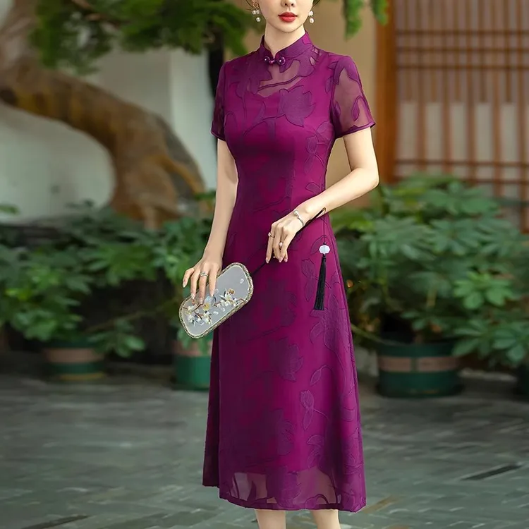 夏装喜婆婆婚宴装2025新款夏季高贵气质旗袍妈妈礼服平时可穿高端