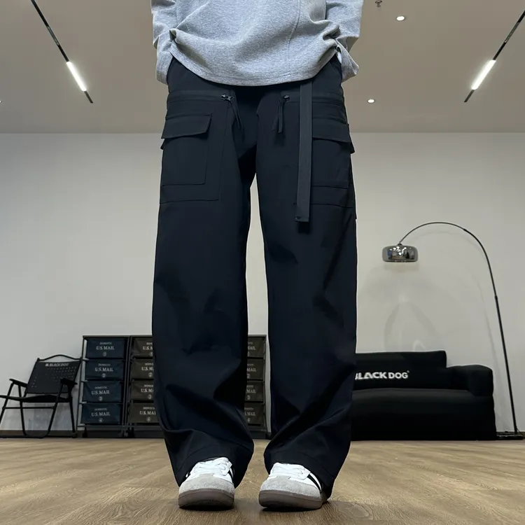 秋冬工装裤多口袋休闲裤长裤腰带机能户外裤子男女可穿
