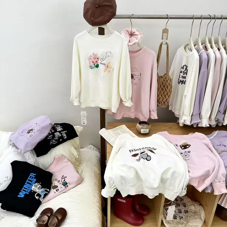 童装卡通动漫秋冬百搭卡通风卫衣时尚春秋卡通夏季女儿童长袖上衣