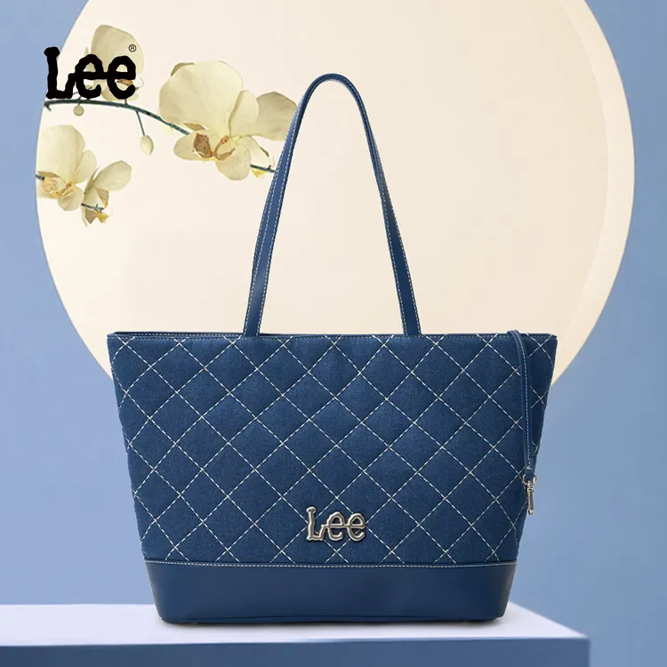 Lee新款刺绣托特包女大容量通勤单肩包休闲简约腋下包子母手提包