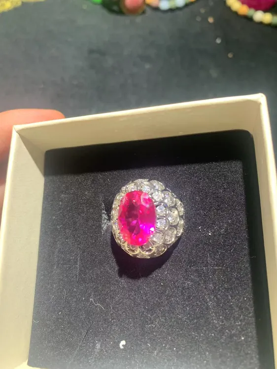 合金戒指 满钻豪镶红宝戒指复古款-62