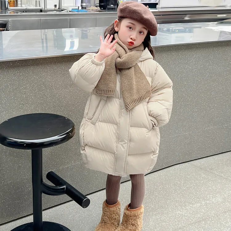 纯色加厚森系卡通拉链冬季外套韩版连帽女中小童-1076