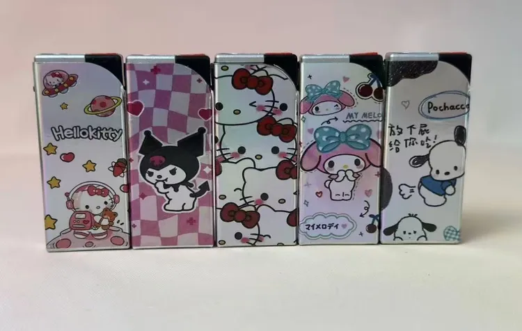 卡通史迪仔系列防风蓝焰可充气网红金属打火机高颜值创意设计送人