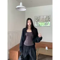 withmin凉皮 黛丽恋曲 辣妹秋冬百搭短款毛衣针织开衫外套2524241