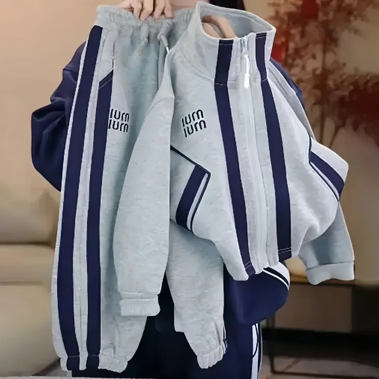 儿童套装春秋季2025新款韩版炸街洋气运动两件套男女童百搭时尚套