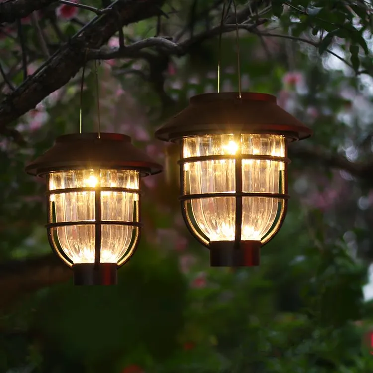 2025新款太阳能小夜灯庭院花园阳台气氛灯笼覆古挂树吊灯露台装饰