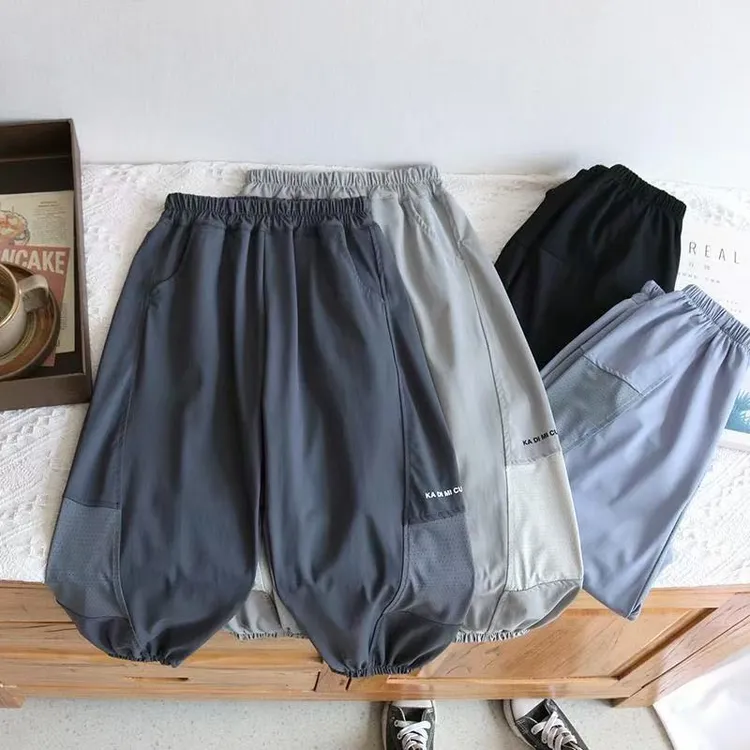 儿童薄款速干裤中大童透气网眼弹力夏季2025新款男童速干裤休闲裤