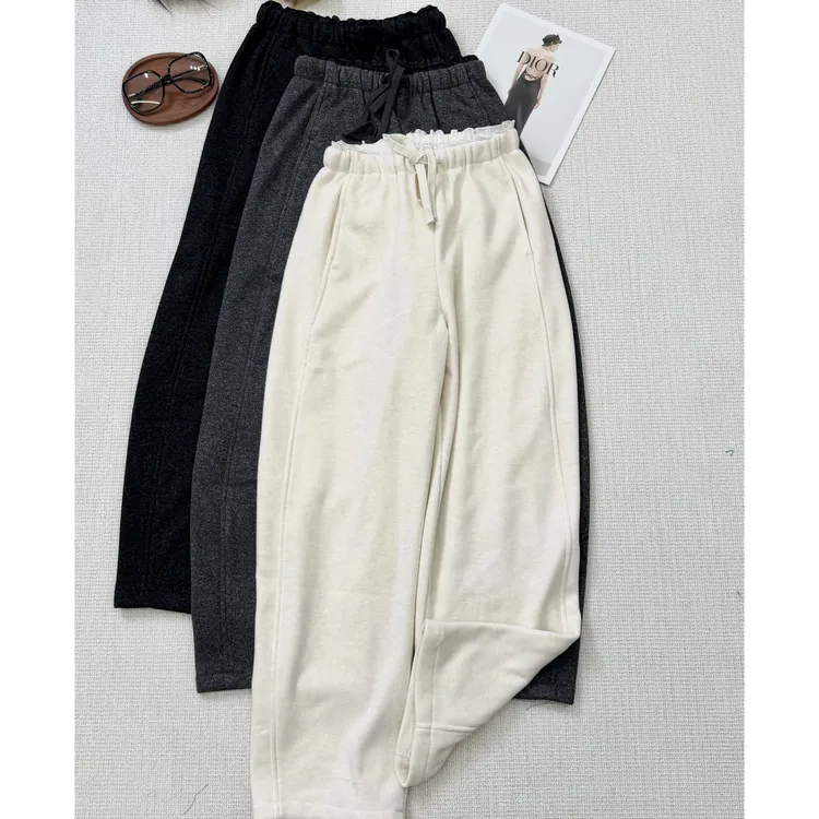 【叶子服饰】秋冬新款加绒加厚款弯刀裤休闲裤25835