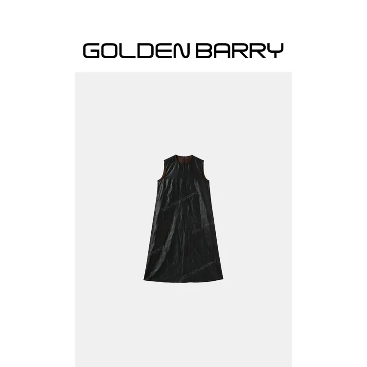 GOLDENBARRY香云纱极简连衣裙306065