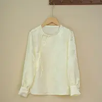 【S1535圆领衬衫】春季新款中式中国风圆领提花套头衬衫64左右衣长