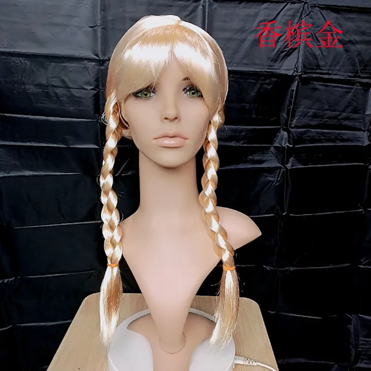 欧美热销冰雪装扮艾莎安娜角色假发姐妹头套独辫双辫粗辫子道具