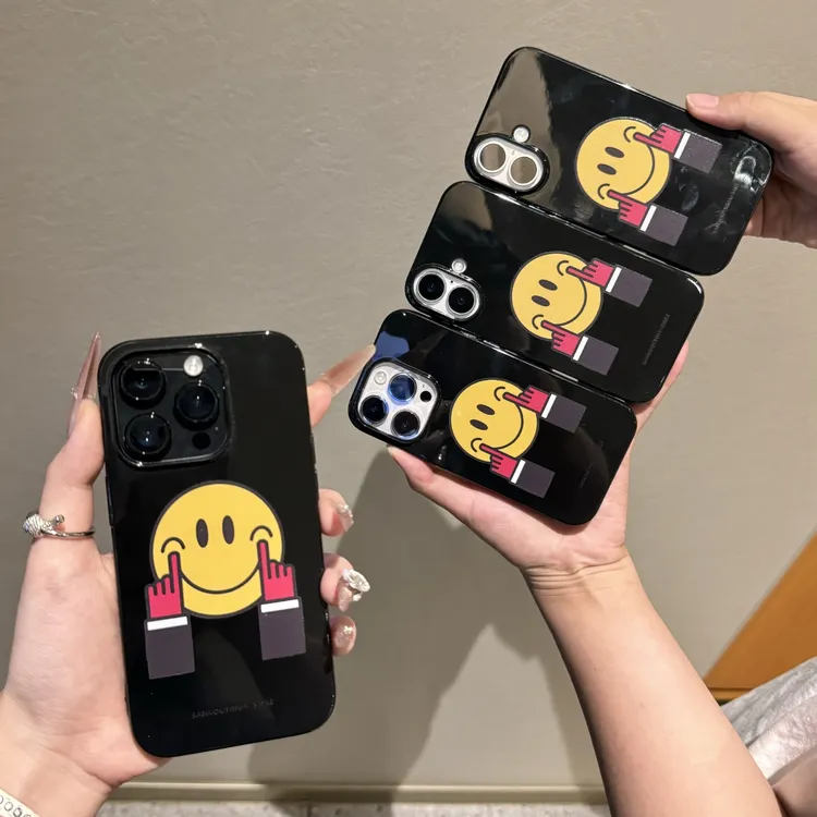 个性用力微笑亮面果冻适用苹果iPhone12/13/14/15手机壳防摔软壳