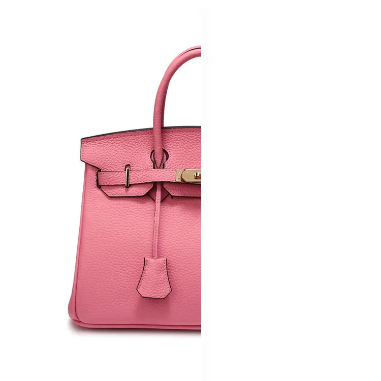 P117 欧美新款真皮女包头层牛皮时尚荔枝纹铂金包女士手提单肩包