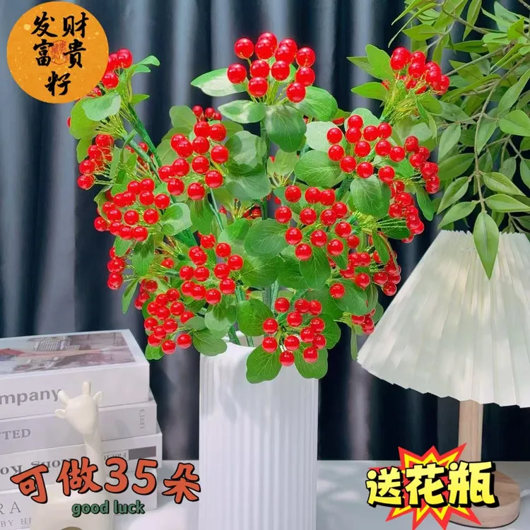 【一次拍两单送剪刀】【35朵】发财富贵籽手工DIY制作材料【送花瓶】