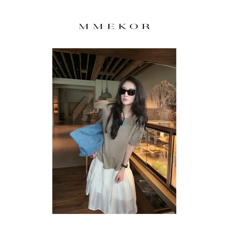 MMEKOR“浮香纱曼”连衣裙 2025新款末日美拉德风百搭裙子 67512