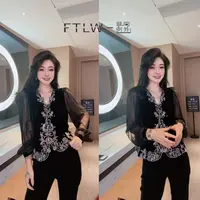 板熙FTLW-【夏日繁星】桑蚕丝真丝丝绒衬衫-3876