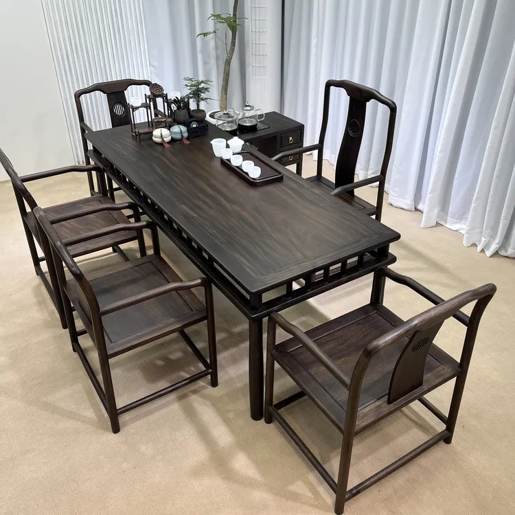 南美胡桃木原木茶台宋式美学茶台茶桌书桌家用茶台茶座办公室茶台