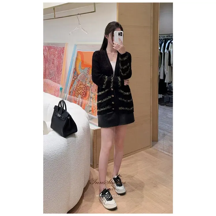 Innstudios 小香金丝线针织开衫