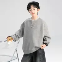 【拾亿】男童秋装假两件毛衣新款秋季上衣中大童儿童男孩春秋款痞帅