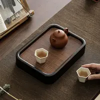 古韵卷帘茶盘竹制功夫茶盘家用现代简约储排水小茶盘轻奢现代托盘