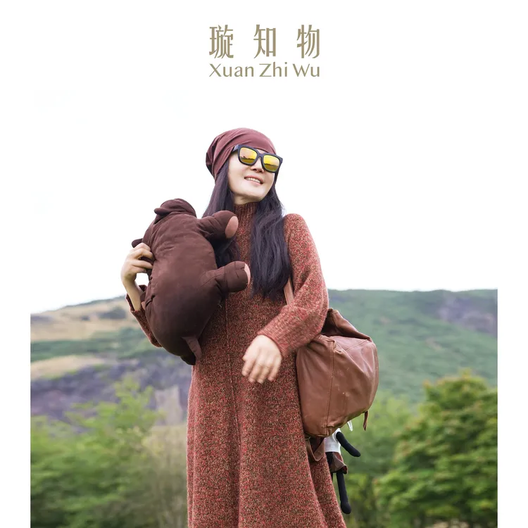 焦糖连衣裙 山羊绒+桑蚕丝重工花纱秋冬奢雅针织长裙王璇原创设计