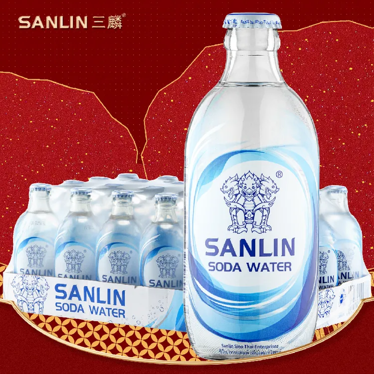 【三麟】原味苏打汽水335ml*24瓶 0脂0卡0糖经典苏打水健身运动饮料