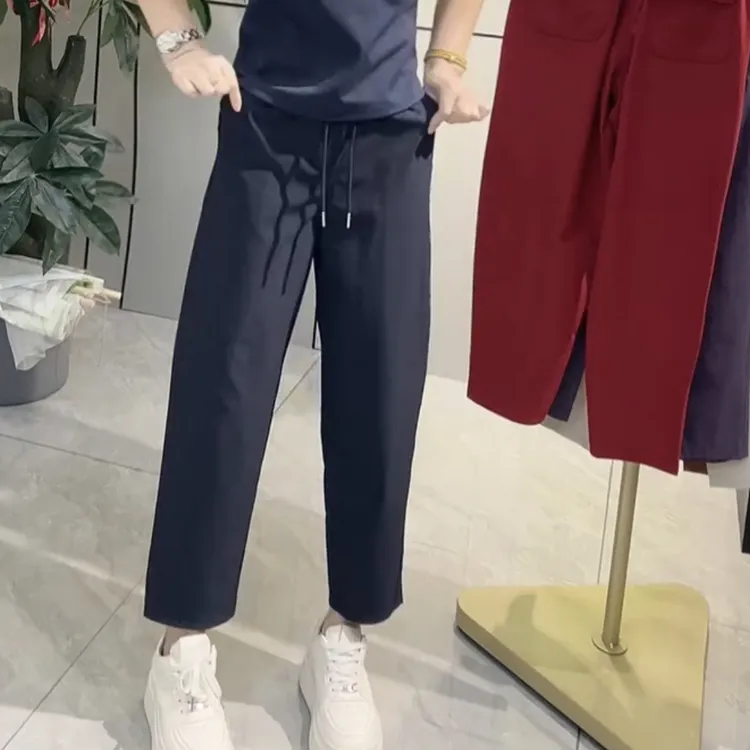 秋季高腰九分速干洋气显瘦哈伦小脚休闲裤小个子百搭