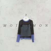 Moi et mon冬季新款小众设计师款T恤打底休闲百搭撞色条纹打底